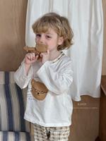 Leichtes Sommer-Pyjama-Set für Mädchen, 95% Baumwolle Spandex, AC-Raum, Langarmhose, eng anliegende Schlafkleidung, süße Rüschen, Homewear, 2-teilig