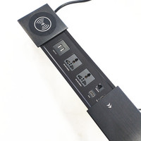 Prises électriques américaines 10A, chargeur mobile sans fil, prise avec couvercle coulissant, boîte de connectivité pour table de conférence en alliage d'aluminium, USB-C RJ45 Cat6