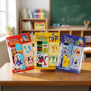 Ensemble de gommes à effacer en bois coréen Pokémon, fournitures scolaires pour enfants, papeterie, dessin animé, cadeau pour étudiants, jouet, objet de collection - Product Image 2