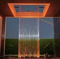 Fuente de Agua con Cortina de Luz LED Interior de Alta Gama Chaohua, Acero Inoxidable 304, Cascada Decorativa Moderna para Hoteles Comerciales