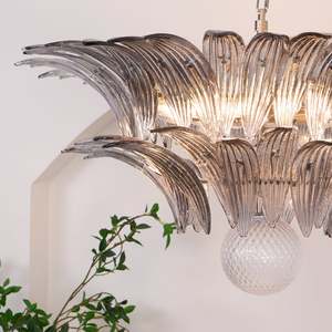 Lustre en verre moderne de luxe pour chambre et salle à manger, en métal transparent effet glace, LED CE, réglable, style Art Déco Lotus, <span class=keywords><strong>lampe</strong></span> suspendue encastrée - Product Image 3