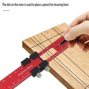 มัลติฟังก์ชั่น 6/8/<span class=keywords><strong>12</strong></span> นิ้ว T-Type ไม้บรรทัดอลูมิเนียมอัลลอยด์เขียนไม้บรรทัดไม้ความแม่นยํากระเป๋าโลหะสไลด์กฎ - Product Image 4