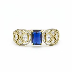 Jewelemarket Openable AD <b>Beaded</b> Dark Blue <b>Gold</b> Plated Fine Jewelry <b>Bracelet</b> - Product Image 2