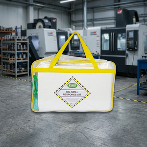 Kit de Réponse aux Déversements d'Huile SABER, Capacité 100L, avec Poignée Jaune et Sac Transparent pour la Sécurité sur le Lieu de Travail - Product Image 3