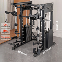 Système de musculation à domicile : Smith Machine, Entraîneur multifonctionnel, Power Rack avec double pile de poids de 90 kg pour Squat et Bench Press