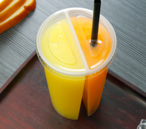 Gobelets à boba en plastique transparent de style nouveau, 3 saveurs, boisson glacée, thé, gobelet séparé, diamètre 90 mm - Product Image 3
