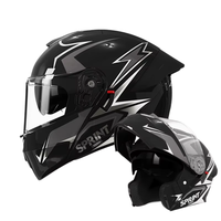 Casque de moto ouvert ABS unisexe toutes saisons pour la sécurité des véhicules électriques avec visière interchangeable à fixation rapide