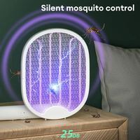 Raquette anti-moustiques électrique 2-en-1 pour la maison, lampe piège à moustiques, raquette à mouches, zapper à insectes pour chambre à coucher