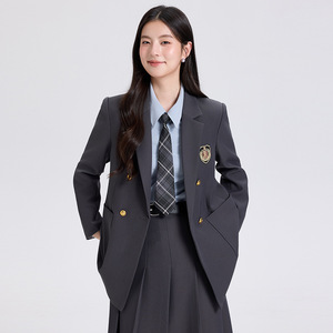 Women's Preppy Suit Set Formal Two-Piece Wool Blend Anti-Wrinkle Business Leisure Full Sleeve - Product Image 1