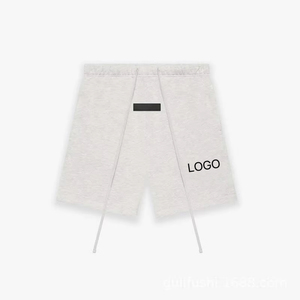 Pantaloncini Casual da Uomo Entials Collezione SS22 con Coulisse Impermeabili Traspiranti Leggeri Color Avena Scuro Elasticizzati Oversize con Scritta - Product Image 2