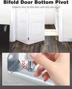 Accessoires de porte pliante, pièces de connexion multi-portes, poulies supérieures en acier au carbone, axes pivotants, bi-partition, gain de place - Product Image 6