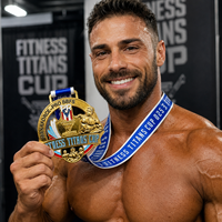 Médaille en métal personnalisée en alliage de zinc avec logo 3D et ruban pour la musculation, la force athlétique et le fitness