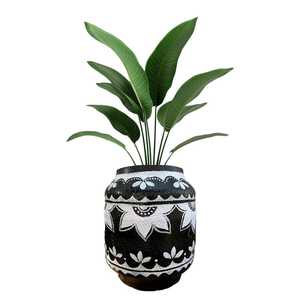 Pot de fleurs décoratif élégant pour la décoration intérieure, bureau, table de salon, support pour plantes vertes noires - Product Image 2
