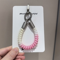 Farbverlauf-Telefonkabel-Schlüsselanhänger, Handy-Lanyard, Dekorativer Artikel, Niedliches Taschen-Accessoire, Anti-Verlust-Seil-Anhänger