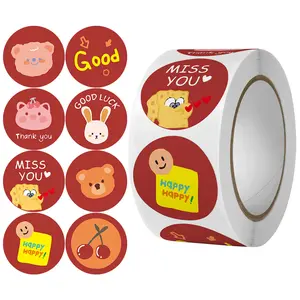 Pegatinas redondas personalizadas con cualquier logotipo, pegatinas circulares impermeables con logotipo de marca privada
