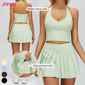 Janya 2026 Ensemble de vêtements de sport respirant uni couleur chair Gym Fitness Yoga Ensemble de vêtements à haute élasticité Coupe ajustée 2 pièces pour femmes - Product Image 3