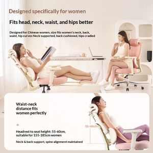 Silla Ergonómica Ajustable Yazhi con Reposabrazos y Ruedas para Levantar Glúteos, Cómoda para Estar Sentada por Tiempo Prolongado, para Dormitorios <span class=keywords><strong>de</strong></span> <span class=keywords><strong>Niñas</strong></span>, Silla <span class=keywords><strong>de</strong></span> Oficina Rosa - Product Image 3