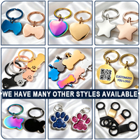 Placa de Identificación para Mascotas de Acero Inoxidable con Formas Mixtas de Corazón, Estrella, Círculo y Pez, Etiqueta Personalizada con Nombre de Perro, Regalo Estético de Joyería para Mascotas