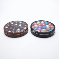 Boîte en métal au chocolat personnalisée boîte à gâteau ronde en étain boîte à gâteau ronde rose boîte à bonbons en métal noire avec fenêtre boîte à bonbons ronde