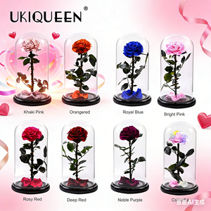 Wholesale <b>Valentine</b> Day Gifts Preserved Rose in Glass Gift <b>Box</b> Preserved Forever Roses Flowers in Glass Dome - Product Image 4