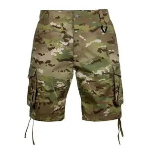 Yaz çok cep kamuflaj yürüyüş dayanıklı Multicam Camo taktik kargo kısa pantolon