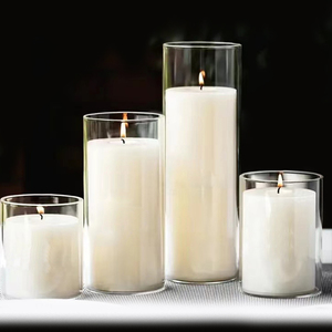 <span class=keywords><strong>Vaso</strong></span> ad alta borosilicato trasparente in vetro uragano per la casa elegante che crea atmosfera accessori per candele per matrimoni/eventi - Product Image 2