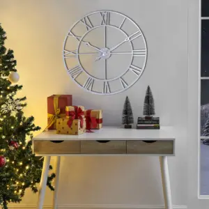 INFINITY TIME Industry-Leading Home Design 30" Round Antique Metal Wall Clock For Home Wall Clock Black Metal