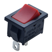 Mini interrupteur à bascule 2 broches/3 broches noir-rouge petite taille 21*15mm 6A 250V 10*15mm interrupteur à bascule