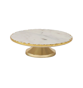 Base para Pastel de Mármol Hecha a Mano de Alta Calidad a Precios Bajos con Acabado Dorado Redondo y Diseño Moderno para Decoración de Pasteles - Product Image 6