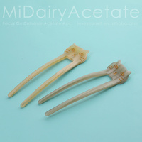 Midairy écaille de tortue français cheveux fourche bâtons cellulose acétate épingle à cheveux en forme de U cheveux accessoires 5017 5018 5019