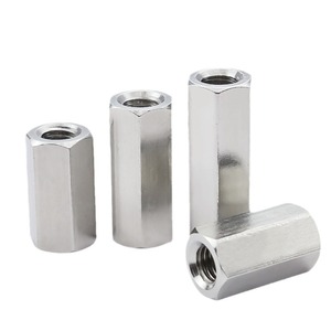 Eight Directions 304 Stainless Steel Hex Long Nut M5 M6 M8 M10 M12 M16 M20 M24 Metric Grade B Level 4.8 National Standard - Product Image 1
