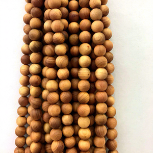 Prezzo all'Ingrosso Filo di Perline Sciolte da 8 mm in Legno di Sandalo, Palissandro, Ebano, Tuia e Legno Striato per la Creazione di Rosari e Braccialetti - Product Image 1