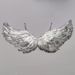 Venta barata, alas de Ángel doradas y plateadas en aerosol, alas de plumas de ganso, alas de hadas para adultos, disfraz de fiesta, vestido elegante con plumas - Product Image 6