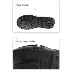 Botas Tácticas Negras Personalizadas para Hombre - Botas de Senderismo de Montaña Resistentes al Deslizamiento para Exteriores, Botas de Seguridad Ligeras - Product Image 3