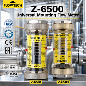 Débitmètre d'eau à zone variable en ligne à ressort, à double échelle GPM & LPM, à positionnement variable, avec connecteurs en acier inoxydable - Product Image 1