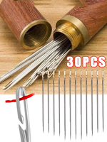 30 pièces aiguille à coudre aveugle pour personnes âgées en acier inoxydable rapide automatique auto-enfilage aiguille épingles à coudre bricolage poinçon aiguille enfileur
