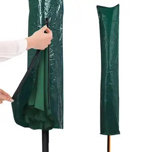 Heavy Duty UV Protected Cantilever Parasol Covers Rotary Air Dryer Covers Green Waterproof Parasol Umbrella Cover