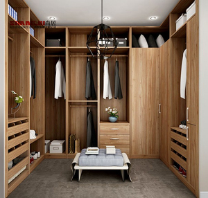Armario de tela moderno con diseño de nogal, conjunto iluminado y <span class=keywords><strong>Et</strong></span> Armoire de China - Product Image 4