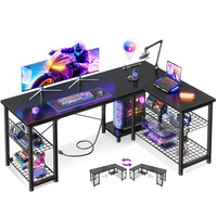Table de jeu PC moderne en métal en forme de Z avec LED RGB motif fleur de cerisier, haute qualité, pour bureau et usage domestique, inclut un porte-gobelet - Offre Spéciale