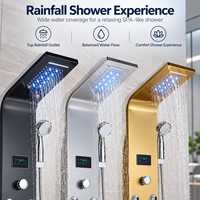 Ensemble de douche thermostatique mural pour hôtel avec écran LED, affichage numérique de la température, panneau de douche en acier inoxydable, robinets de bain et de douche