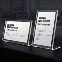 Présentoir de menu personnalisé en acrylique L Decca, carte de prix, panneau d'affichage imprimé pour table, en acrylique/PVC/plastique, pour publicité