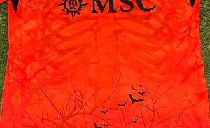 ナポリハロウィンオレンジカスタマイズ可能な熱転写プリントメンズシャツ-100%ポリエステル通気性のある半袖スタンドカラー - Product Image 4