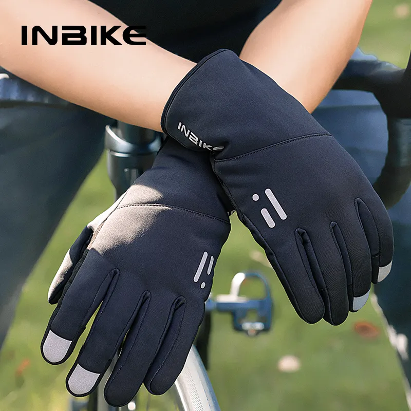 INBIKE Guantes antideslizantes absorbentes de golpes para hombres y mujeres Guantes de Ciclismo de bicicleta de carreras de carretera de dedo completo