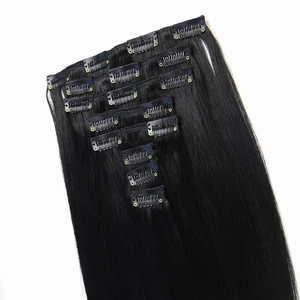 Cuticle Aligned Brazilian Natural Black Remy Human Single Drawn <b>Clip</b>-in Hair Extensions 100% Human 10A 12A Grade No Shedding - Product Image 3