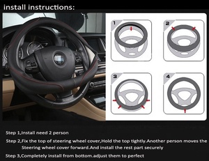 Accessoires intérieurs <span class=keywords><strong>de</strong></span> voiture Offre Spéciale respirant couverture <span class=keywords><strong>de</strong></span> volant <span class=keywords><strong>de</strong></span> voiture EN CUIR PU couverture <span class=keywords><strong>de</strong></span> volant 38cm - Product Image 5