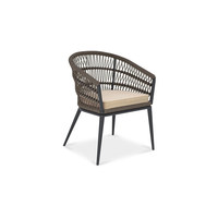 Ensemble de table et chaises de salle à manger d'extérieur en aluminium mobile de style nordique avec table carrée en teck haut de gamme pour villa, hôtel, terrasse, balcon et jardin