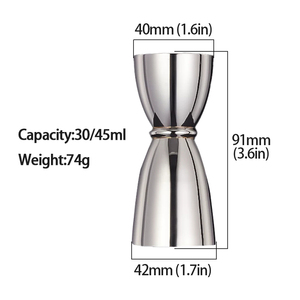 Alta calidad nuevo 30/45ml cobre dorado plata barman Jigger Bar juego de herramientas para medida de whisky - Product Image 5
