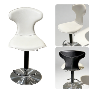 Customizable Genuine <b>Leather</b> Material Colors Modern <b>Bar</b> Chairs for Kitchen Island, Dining Room, Outdoor Counter <b>Stools</b> - Product Image 4