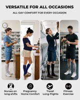 Chaussettes de compression montantes personnalisées, respirantes, rembourrées, à bout sans couture, pour infirmières, voyage et fitness