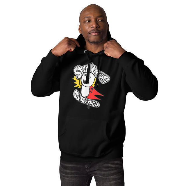 Super Stickman Hoodie with 3D Embroidery Screen Printed Windproof Zippered New Style Sizes XXS to 6XL Solid Pattern Lined Design